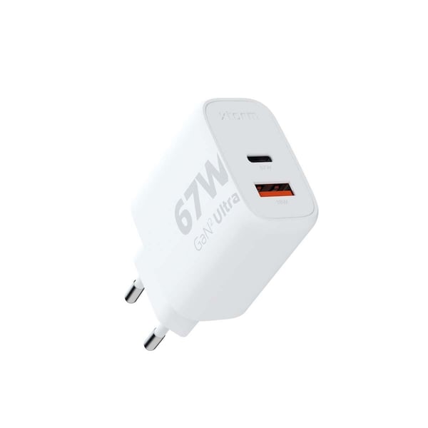 Xtorm 67 W GaN2 Ultra hjemmelader USB-C PD/USB-A hvit
