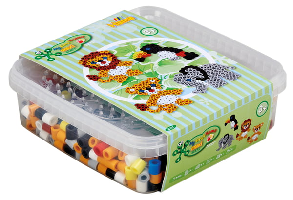 HAMA Beads Hama - Maxi Beads - 600 perler og 1 stiftplate i eske (8751)