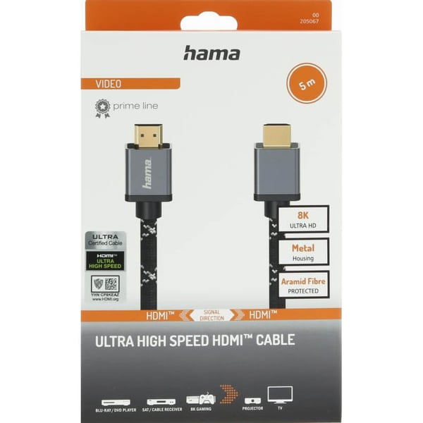 Hama Kabel HDMI Ultra High Speed 8K 48Gbit/s Metall Gull 5.0m