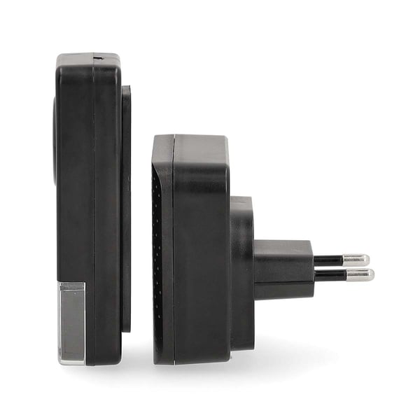 Nedis Trådløs ringeklokke Set | Nettstrøm drevet | 100 - 240 V AC 50/60 Hz | 1x 23A 12V | Volum: 110 dB | Signalområde (siktelinje): 150 m | IP55 | 58