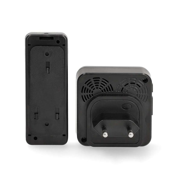Nedis Trådløs ringeklokke Set | Nettstrøm drevet | 100 - 240 V AC 50/60 Hz | 1x 23A 12V | Volum: 110 dB | Signalområde (siktelinje): 150 m | IP55 | 58