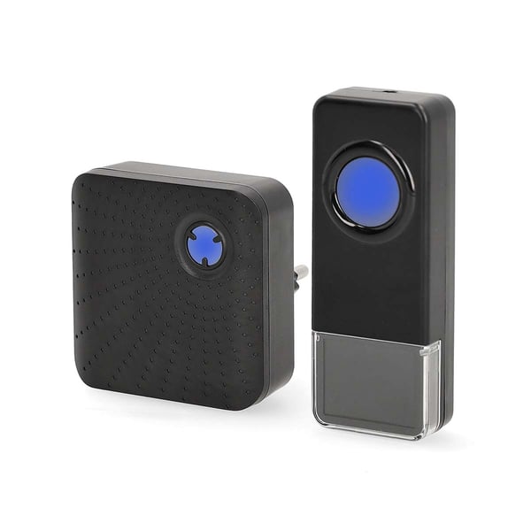Nedis Trådløs ringeklokke Set | Nettstrøm drevet | 100 - 240 V AC 50/60 Hz | 1x 23A 12V | Volum: 110 dB | Signalområde (siktelinje): 150 m | IP55 | 58