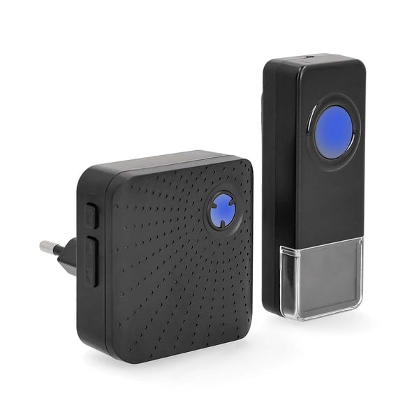 Nedis Trådløs ringeklokke Set | Nettstrøm drevet | 100 - 240 V AC 50/60 Hz | 1x 23A 12V | Volum: 110 dB | Signalområde (siktelinje): 150 m | IP55 | 58