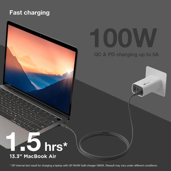 GP Kabel USB-C Til USB-C 100W CC2P 2m