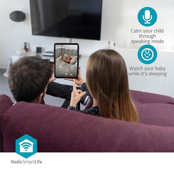 Nedis SmartLife Innendørs kamera | 3MP Full HD 1296p | Cloud Storage (valgfritt) / microSD (ikke inkludert) / Onvif | Nattsyn | Hvit