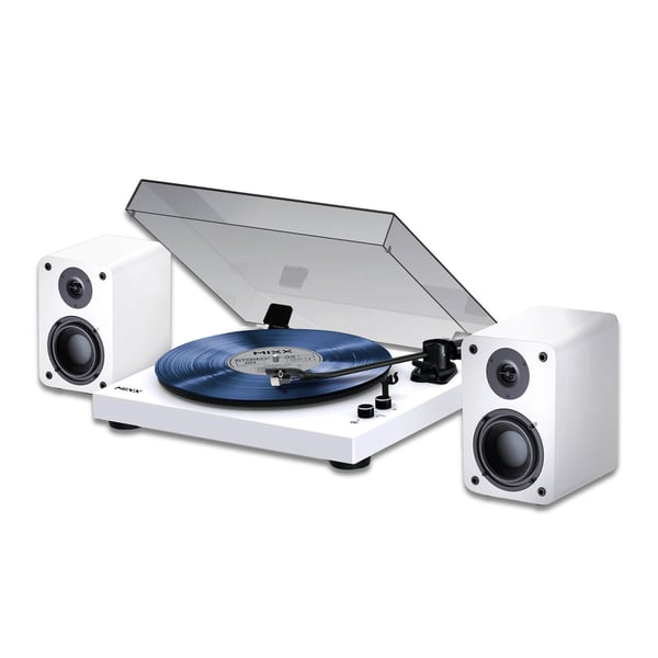 MIXX Pladespiller Vinyl Inkl. Højttalere System 5 Stereo Hvid