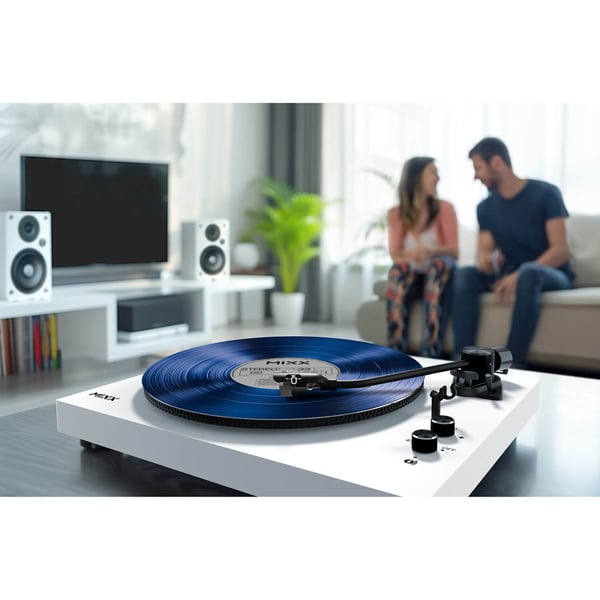 MIXX Pladespiller Vinyl Inkl. Højttalere System 5 Stereo Hvid