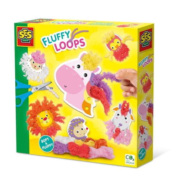 SES Creative Fluffy Loops - Dyr i blødt garn - (S14010)
