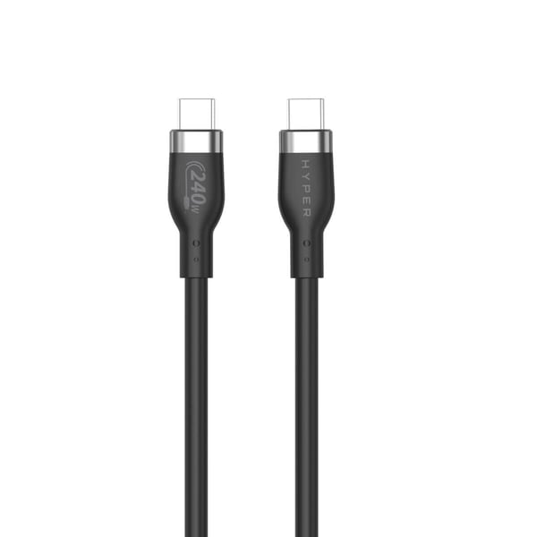 Targus Hyper - 2M silikoni 240W USB-C latauskaapeli - musta