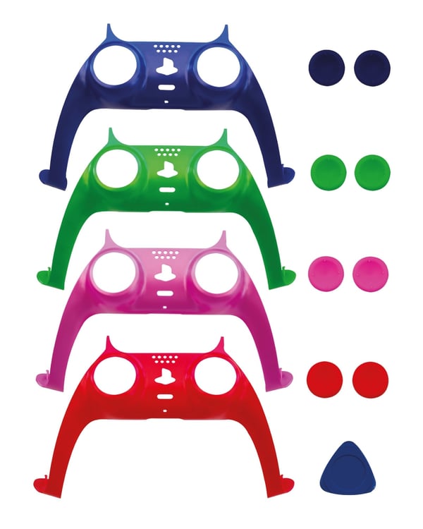 Stylingssett for kontroller - Frontplate og tommelgrep x 4 (hvit eske)