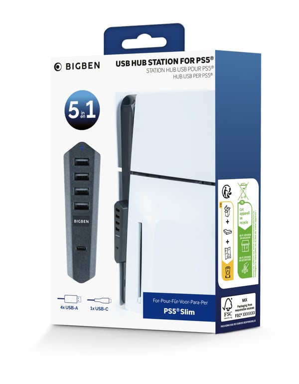 NACON USB-keskitin Musta PS5 Slim