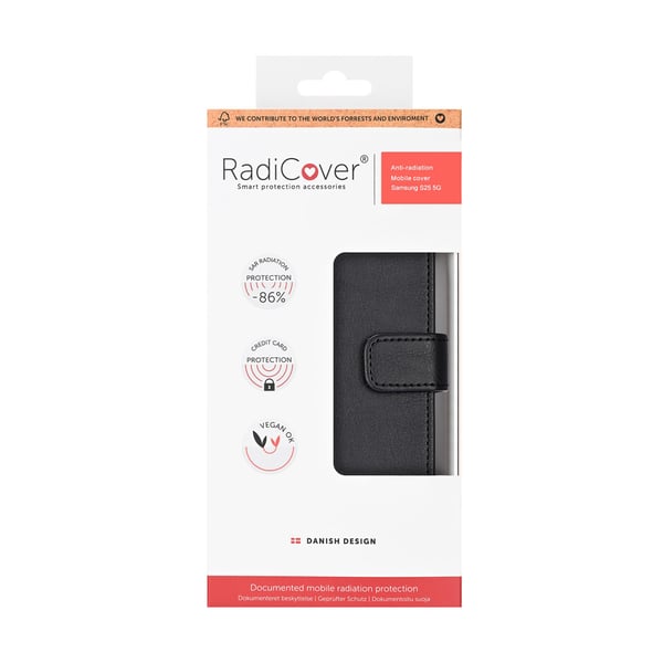 Radicover Telefonveske Samsung S25 5G Flipcover Anti Radi RFID 3 Kort Svart PU