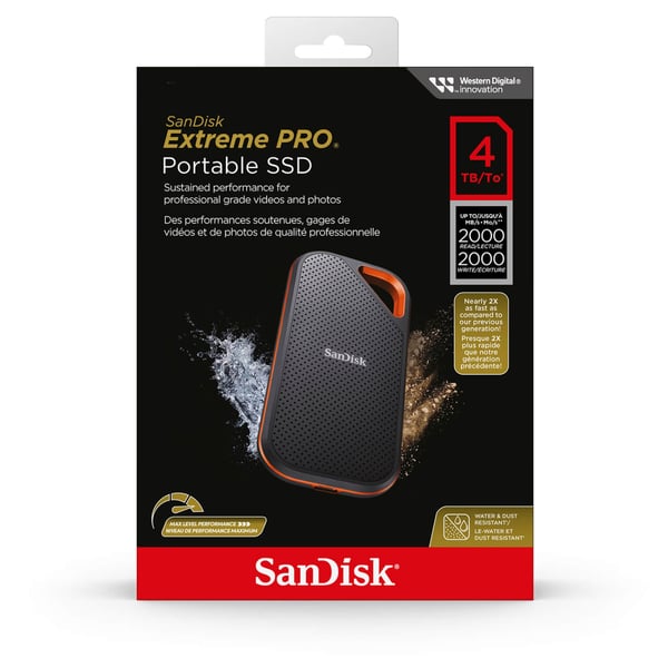 SanDisk Bærbar SSD Extreme PRO 4TB Op Til 2000MB/s