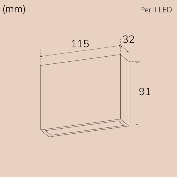 Llitt Per II Veggarmatur LED IP54 3000K 6W 430lm Antracitt