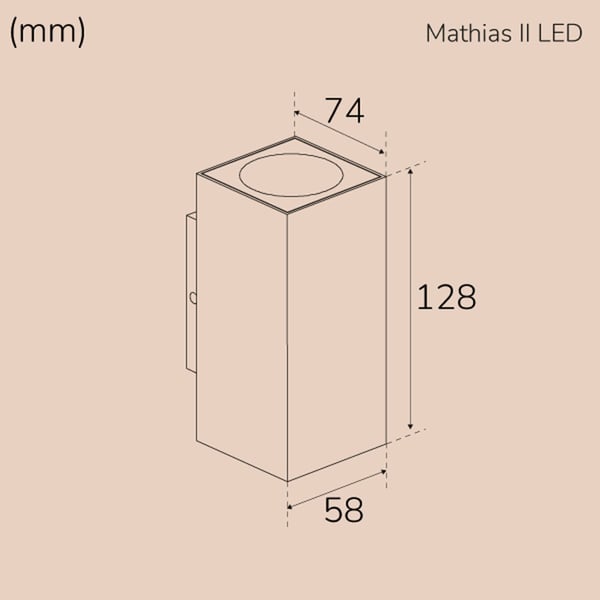 Llitt Mathias II Vegg-LED IP65 3000K 6W 520lm hvit