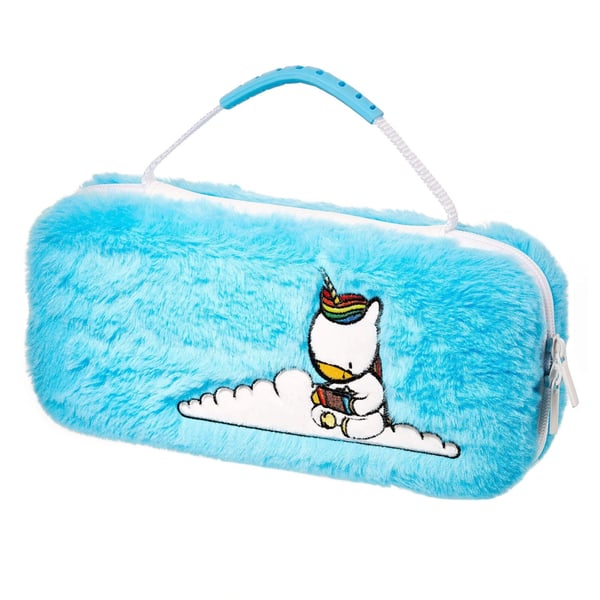Numskull Nintendo Switch Unicorn blå fluffy bæretaske
