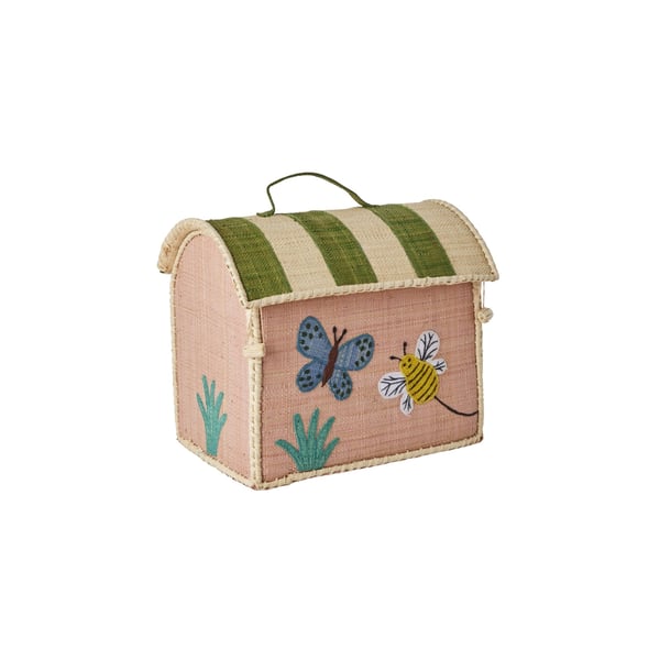 RICE Raffia barnväska med fjärilstema