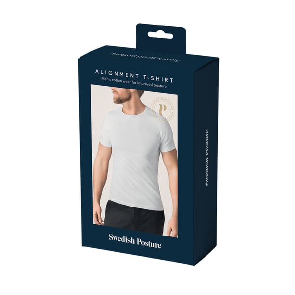SWEDISH POSTURE T-shirt Herre Alignment Bomull Hvit XL