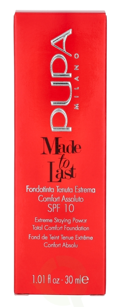 Pupa Milano Pupa Made To Last Total Comfort Foundation SPF10 30 ml #030 Natural Beige