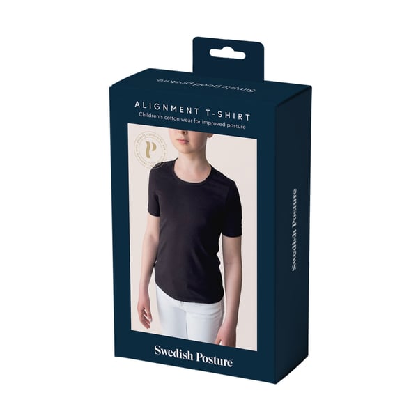 SWEDISH POSTURE T-paita Alignment Puuvilla Lapset Musta XS