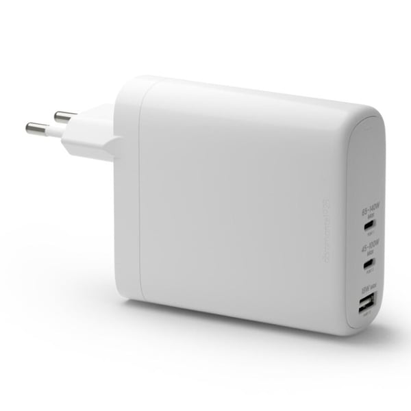 dbramante1928 Re-charge - Vegglader GaN - USB-C 140W+100W+18W EU - Hvit