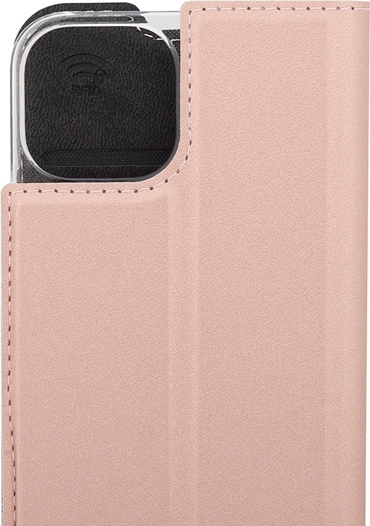 Wave BookCase -suojakotelo, iPhone 13 mini, ruusukulta