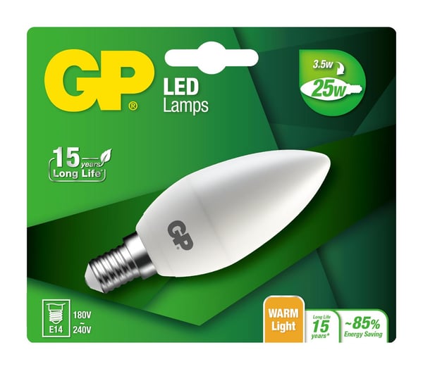 GP LED-lamppu Mini-kynttilä, E14, 3.5W (25W), 250lm