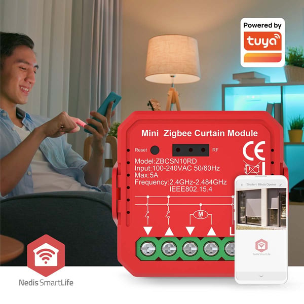 Nedis SmartLife Innebygd Modul | Skodder / persienner | 1000 W | Terminalforbindelse | App tilgjengelig for: Android™ / IOS