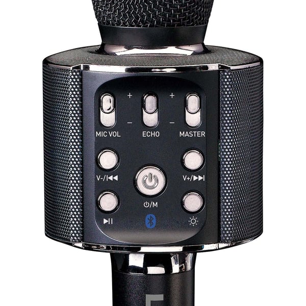 Lenco Bluetooth®-karaokemikrofon med højttaler og belysning Sort