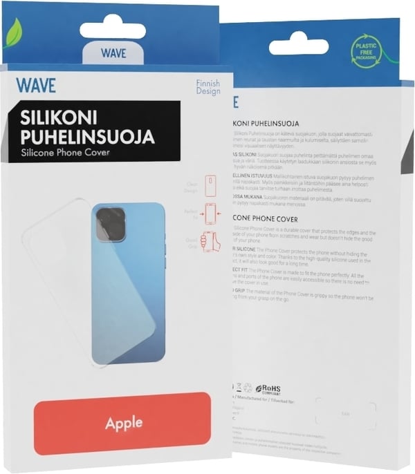Wave silikonisuojus iPhone 12 Pro / iPhone 12, läpinäkyvä