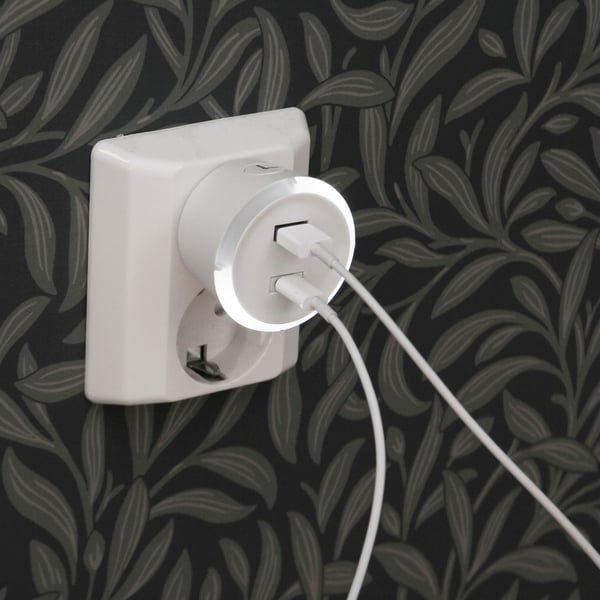 CAPiDi Sikkerhedstimer USB A+C 1-4 3,4A Hvid