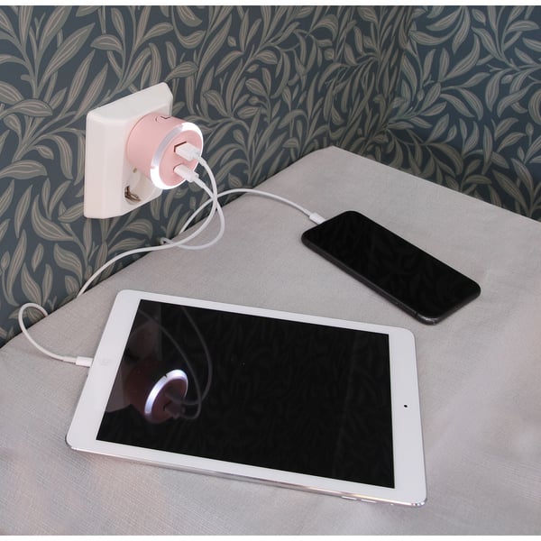 CAPiDi Sikkerhedstimer USB A+C 1-4 3,4A Lyserød