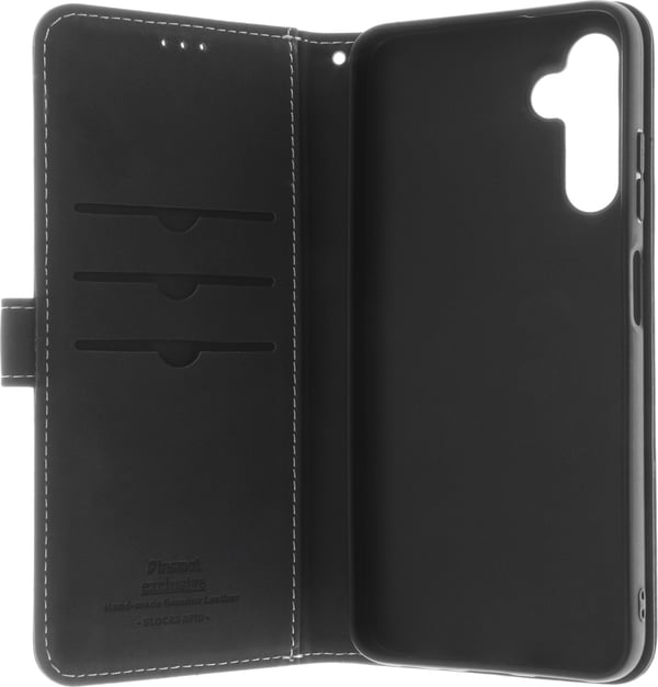 Insmat Eksklusivt Flip Case pungetui, Samsung Galaxy A25 5G, sort
