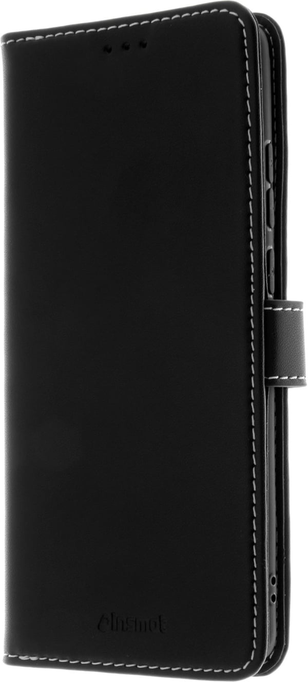 Insmat Exclusive Flip Case -lompakkokotelo, OnePlus 12R, musta