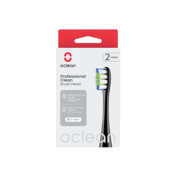 Oclean Børstehoved Professional Clean 2-Pak Sort