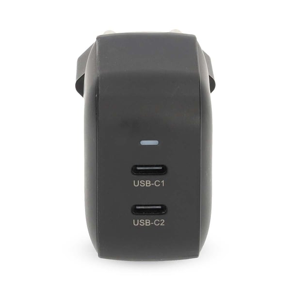 Nedis Vægoplader | 45 W | GaN | PD3.0 | 2.25 A / 3.0 A | Antal output: 2 | 2x USB-C™ | Automatisk Valgt Spænding | Sort