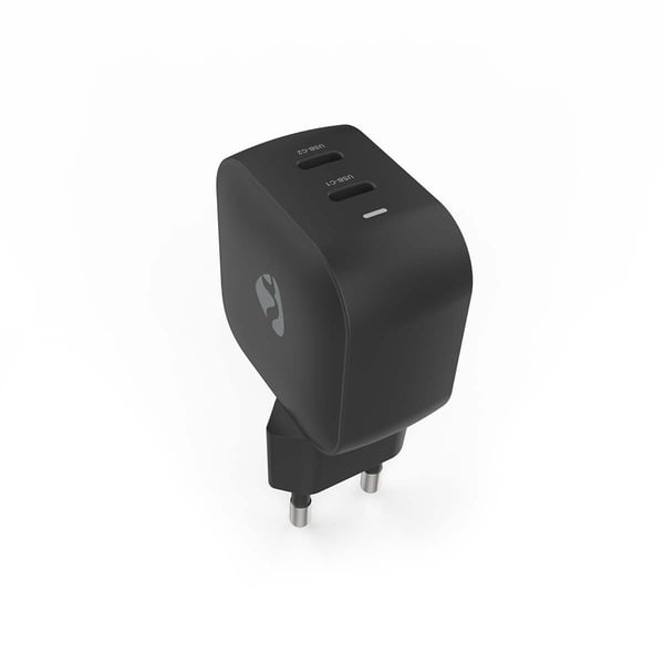 Nedis Vægoplader | 45 W | GaN | PD3.0 | 2.25 A / 3.0 A | Antal output: 2 | 2x USB-C™ | Automatisk Valgt Spænding | Sort