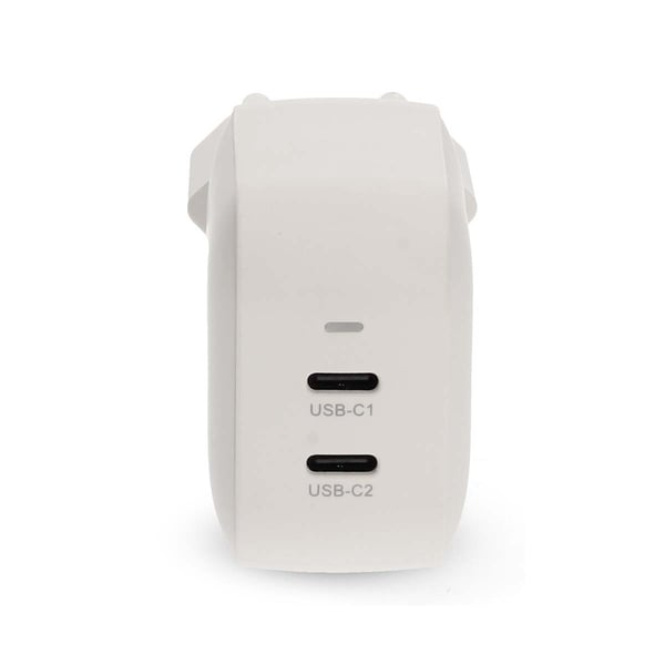 Nedis vegg lader | 45 W | GaN | PD3.0 | 2.25 A / 3.0 A | Antall utganger: 2 | 2x USB-C™ | Automatisk Spenning Utvalg | Hvit