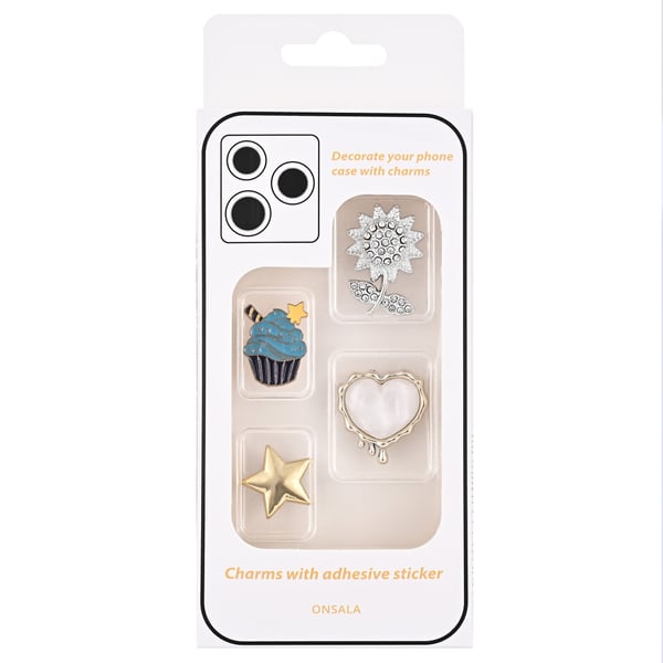 Onsala Charms Pimp Your Phone Metall og Plast 4stk