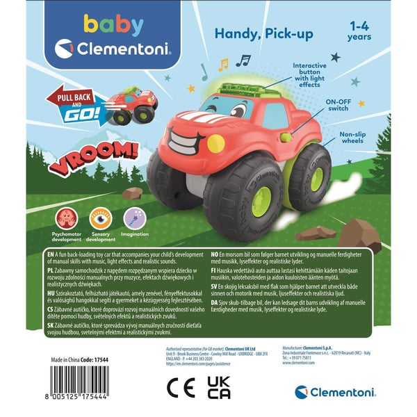 Clementoni Stunt Wheels Pullback Car Pick Up