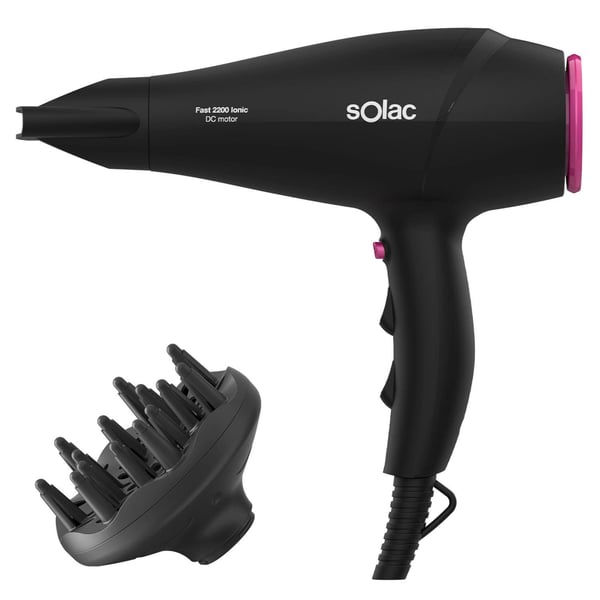 SOLAC Hiustenkuivaaja Nopea 2200 Ionic Musta