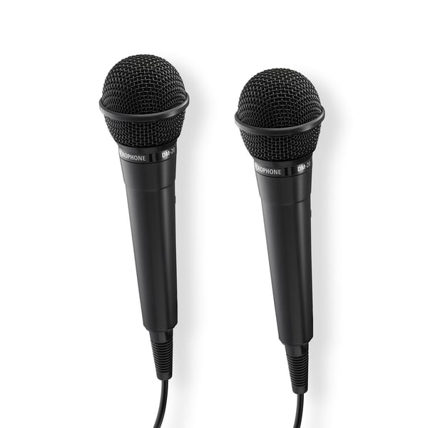 Hama Mikrofon Karaoke Dynamisk Mono 2-Pakning Svart