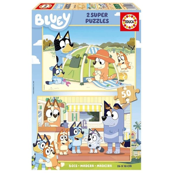 Educa Bluey 2 X 50 palapeli puu (80-19408)