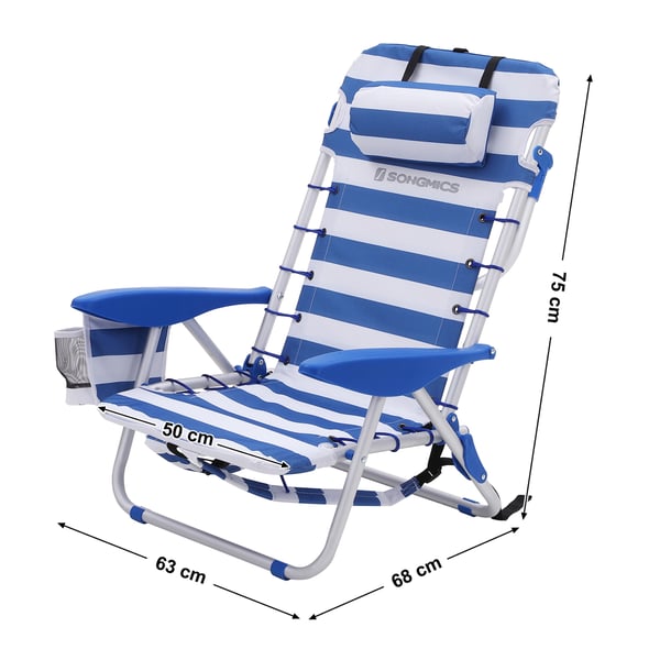 Strandstol, 63x68x75 cm, Blå