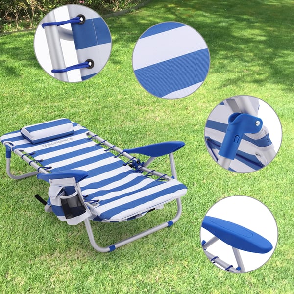 Strandstol, 63x68x75 cm, Blå