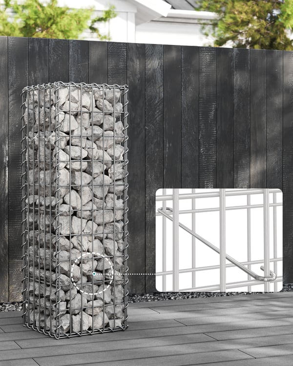 Gabionkurv, 100x30x30 cm, Sølv