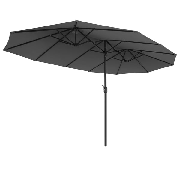 Dobbelt parasoll, 460x270 cm, grå Dobbelt parasoll, 460x270 cm, grå
