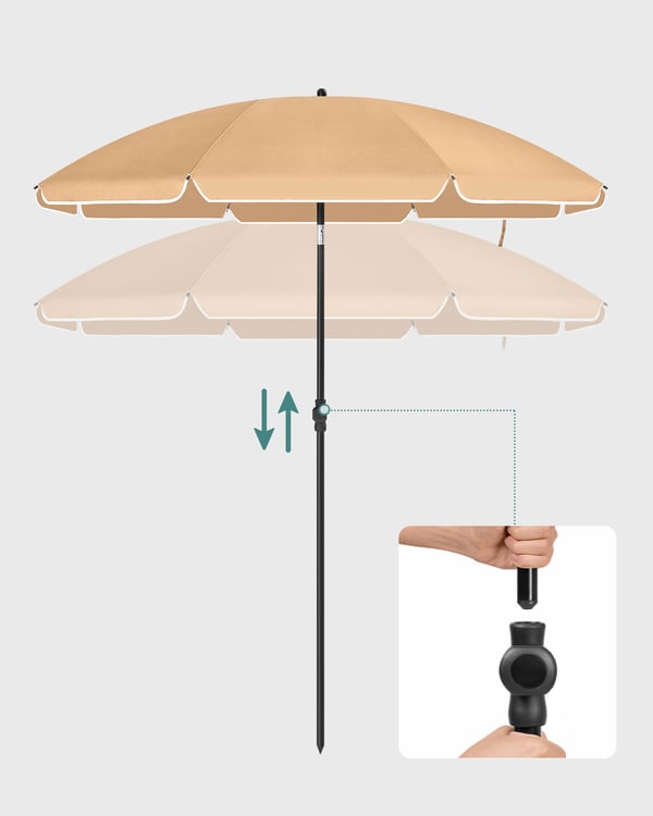 Markedsparasoll, 180x230 cm, Blå