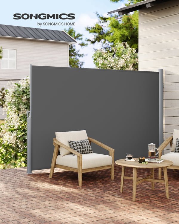 Sivumarkiisi, 200x400 cm, Harmaa