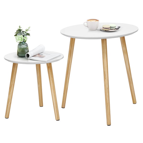Sidebord, 45x45x50 cm, 35x35x35 cm, Hvit, Tre